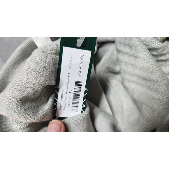 The Commons Men's Light Grey XL Ribbed Short Sleeve Button Down Shirt NWT - Picture 5 of 9